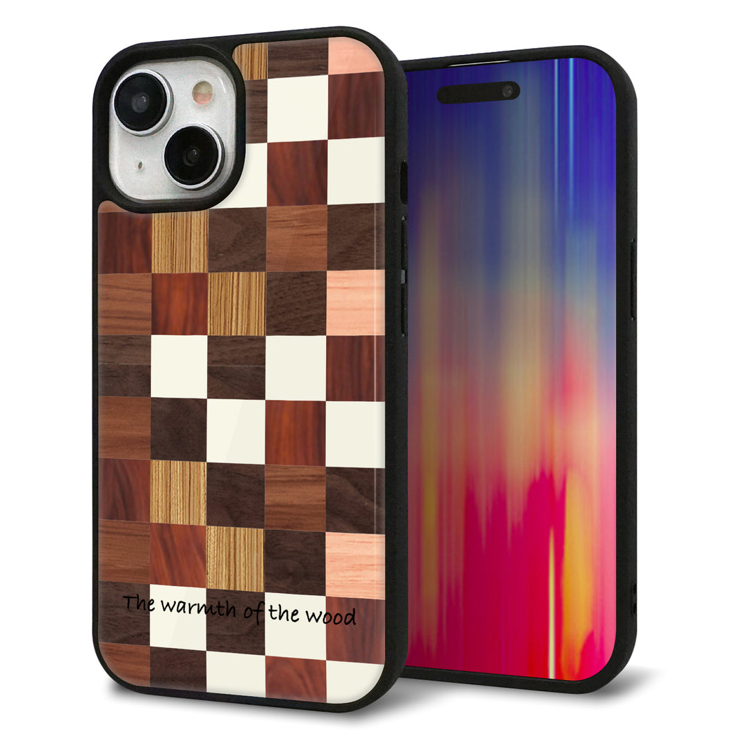 iPhone 15 強化ガラス&TPUスマホケース ガラプリ【MA929 寄木細工 チェッカー】