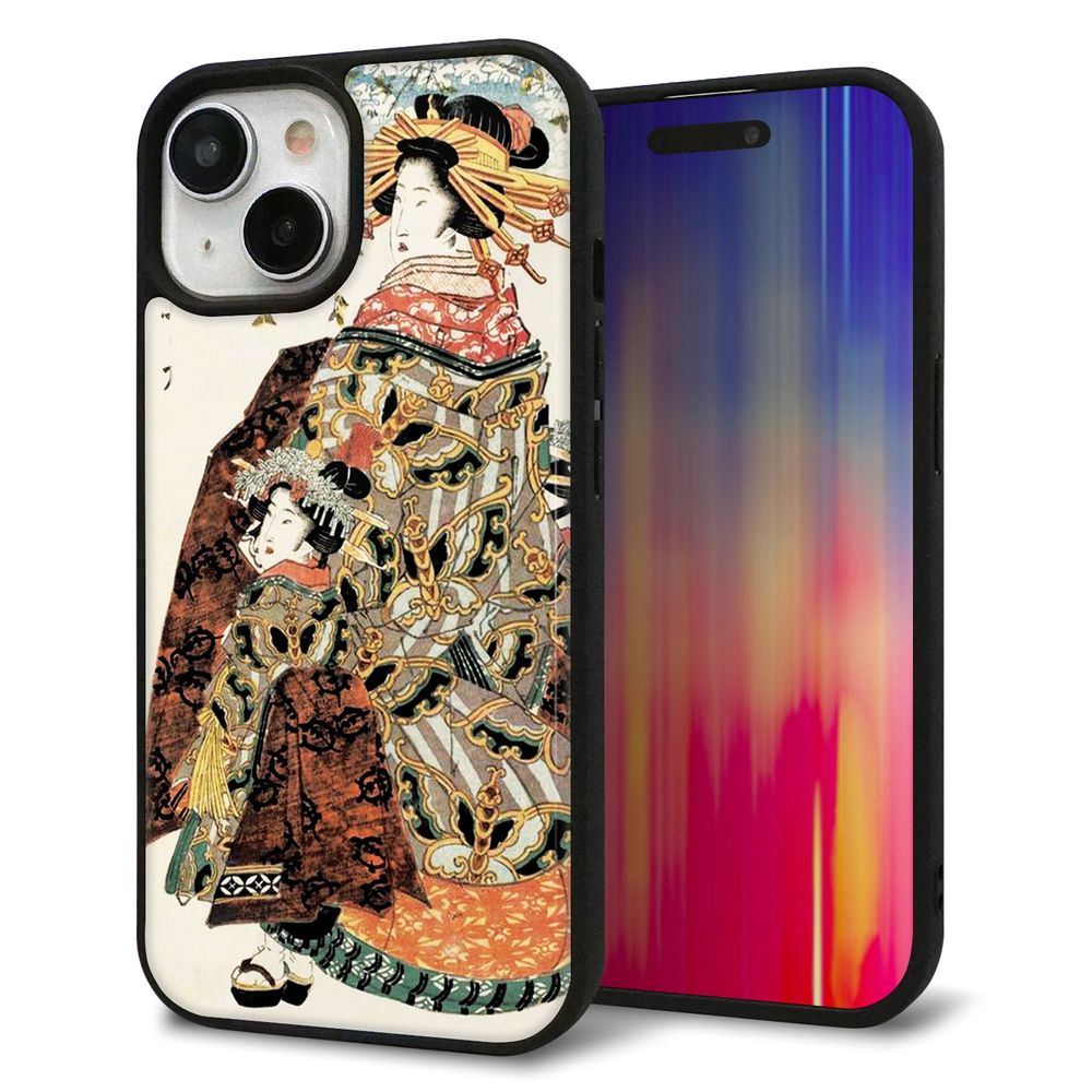 iPhone 15 強化ガラス&TPUスマホケース ガラプリ【MA967 花魁 C】