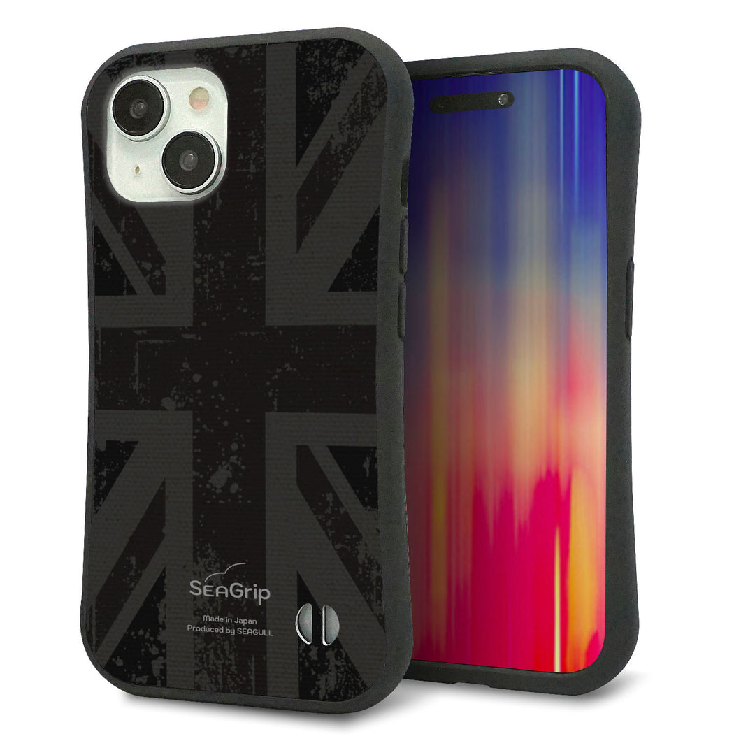 iPhone 15 スマホケース 「SEA Grip」 グリップケース Sライン 【505 ユニオンジャック ダーク】 UV印刷