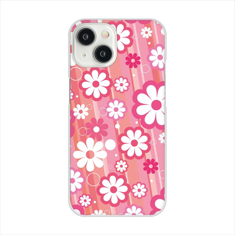 iPhone 15 751 マーガレット(ピンク系) ハードケース 背面印刷