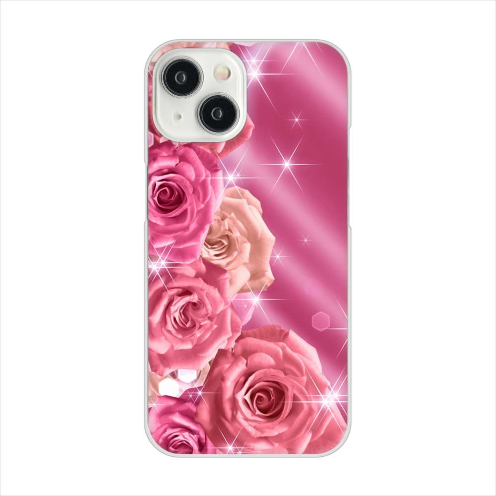 iPhone 15 1182 ピンクの薔薇に誘われて ハードケース 背面印刷