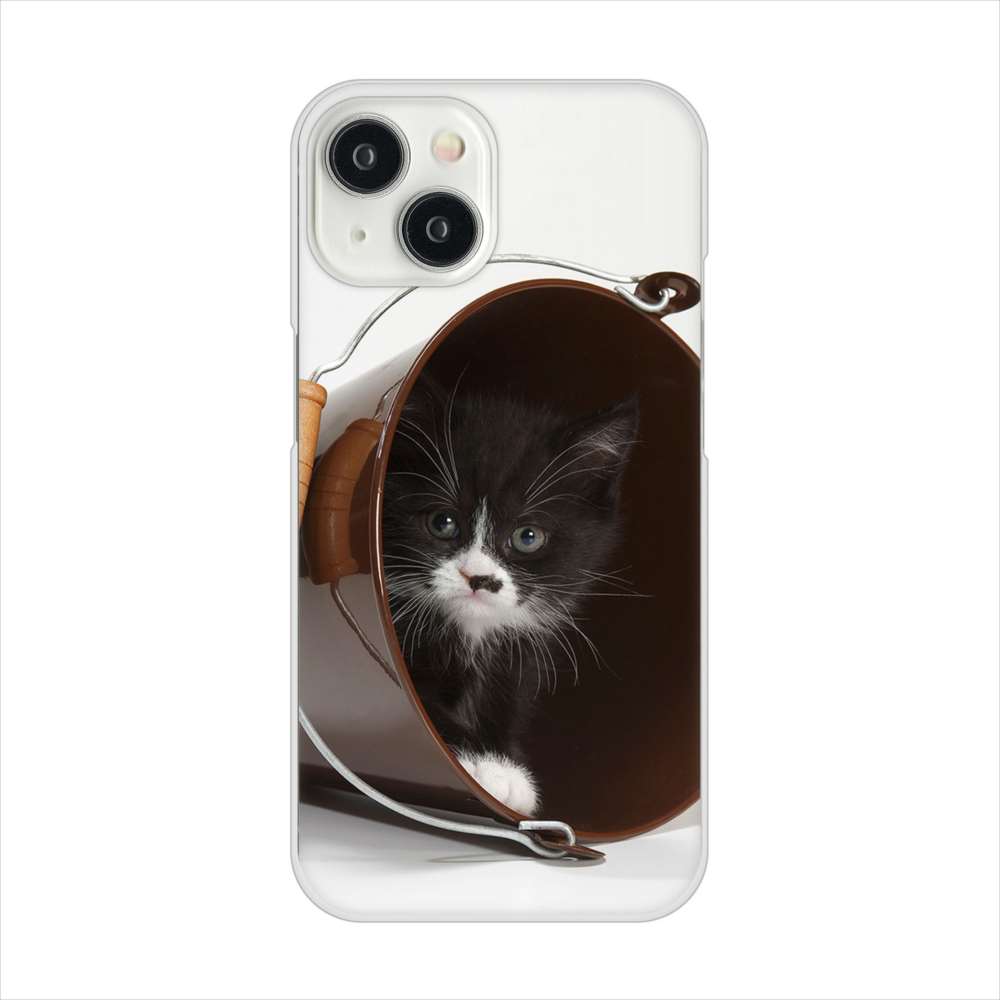 iPhone 15 VA800 ネコとバケツ ハードケース 背面印刷