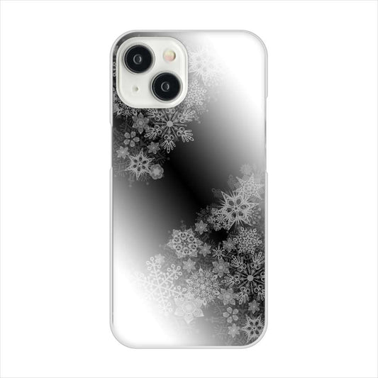 iPhone 15 YJ340 モノトーン 雪の結晶 ハードケース 背面印刷