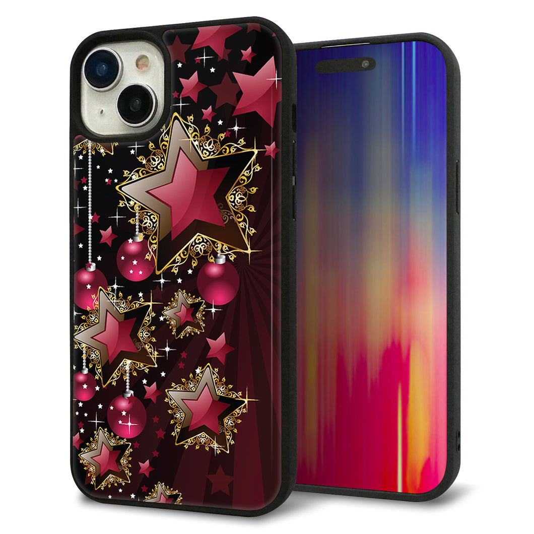 iPhone 15 Plus 強化ガラス&TPUスマホケース ガラプリ【434 星の壁】