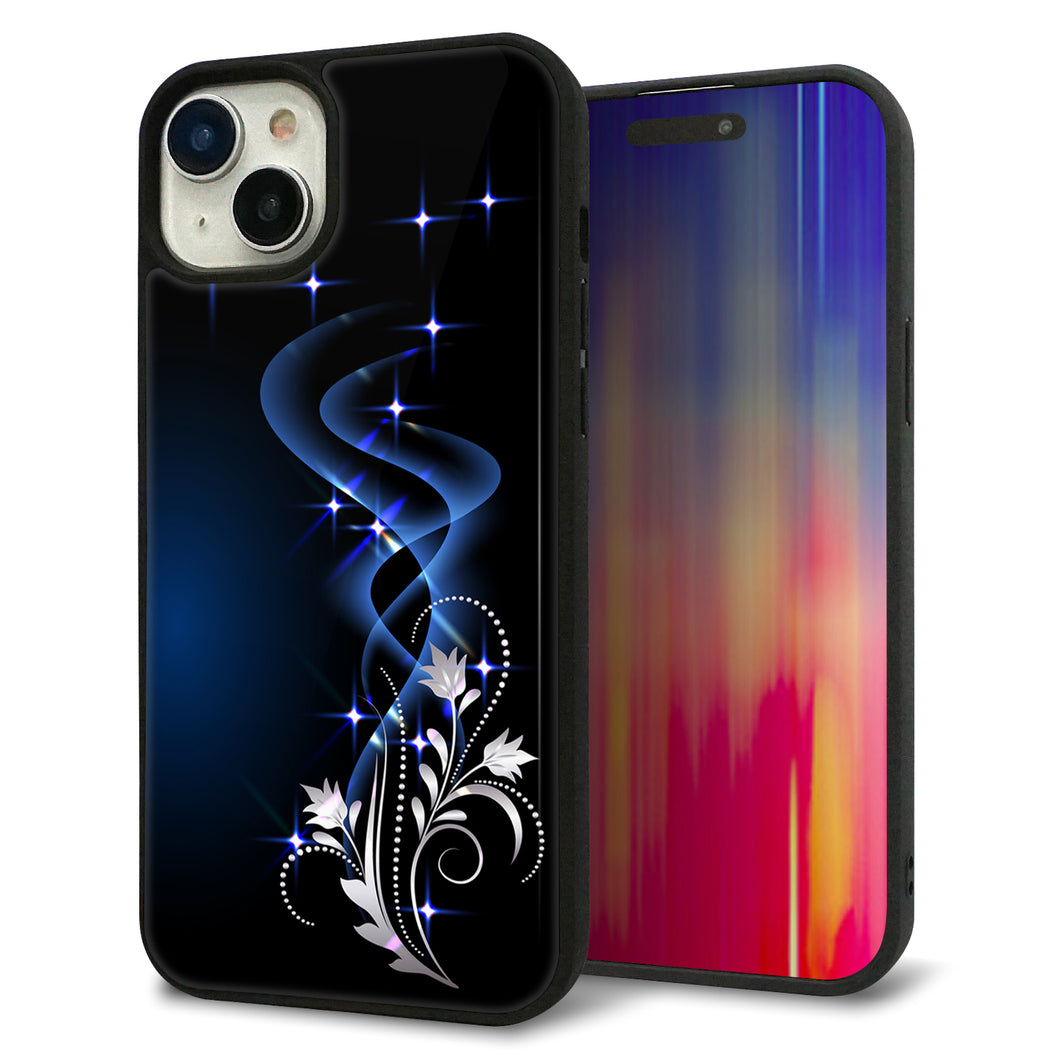 iPhone 15 Plus 強化ガラス&TPUスマホケース ガラプリ【1278 華より昇る流れ】