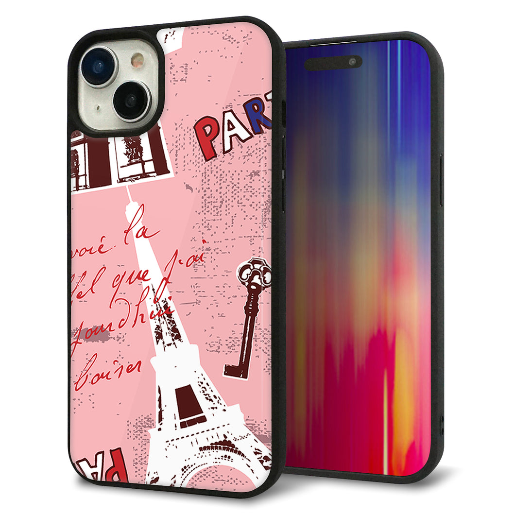 iPhone 15 Plus 強化ガラス&TPUスマホケース ガラプリ【EK813 ビューティフルパリレッド】