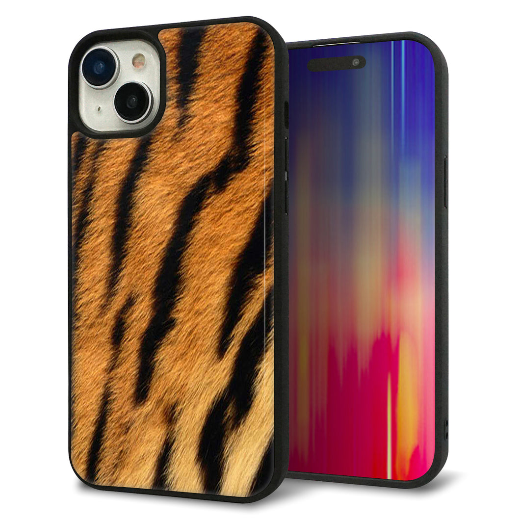 iPhone 15 Plus 強化ガラス&TPUスマホケース ガラプリ【EK847 虎柄】