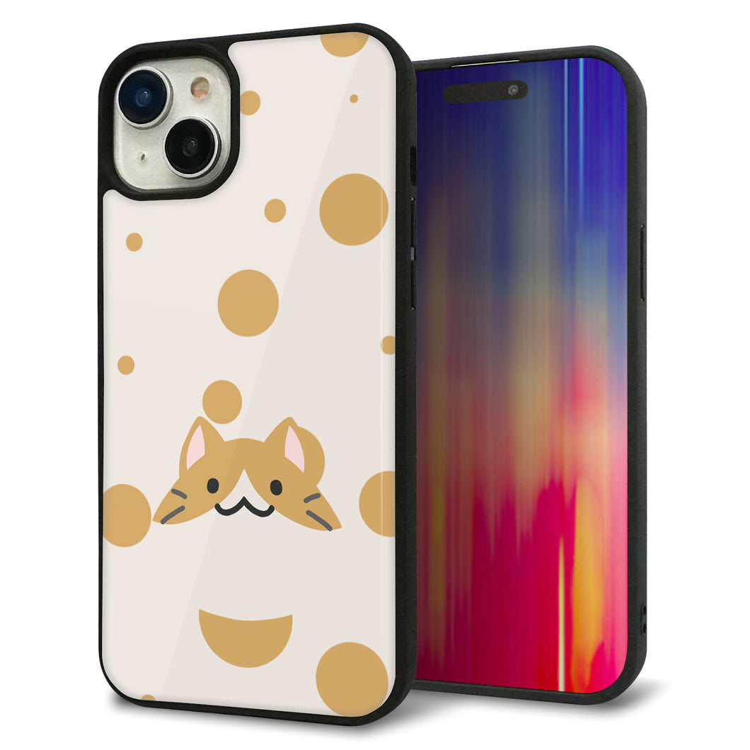 iPhone 15 Plus 強化ガラス&TPUスマホケース ガラプリ【HA244 もちねこ ハチワレ】