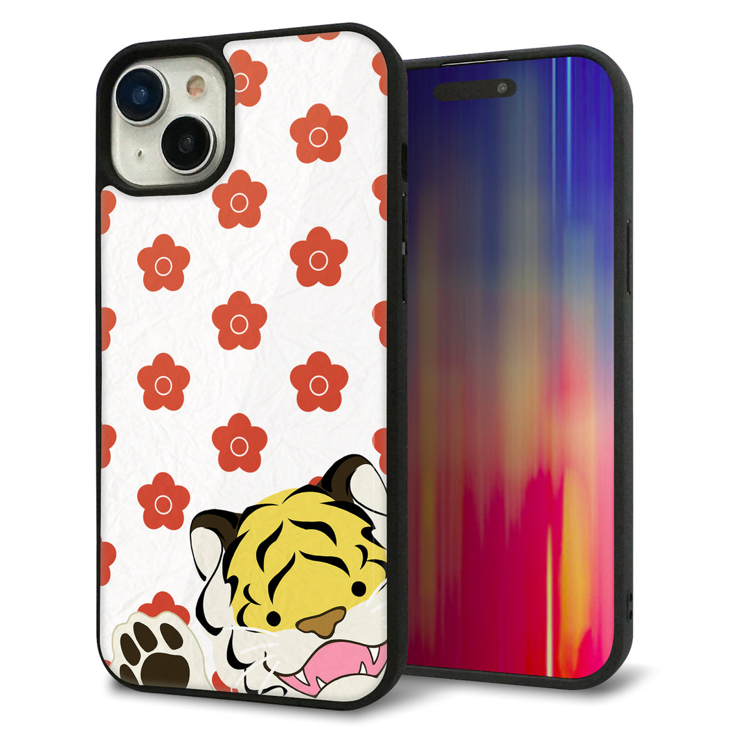 iPhone 15 Plus 強化ガラス&TPUスマホケース ガラプリ【HA254 虎アップ】