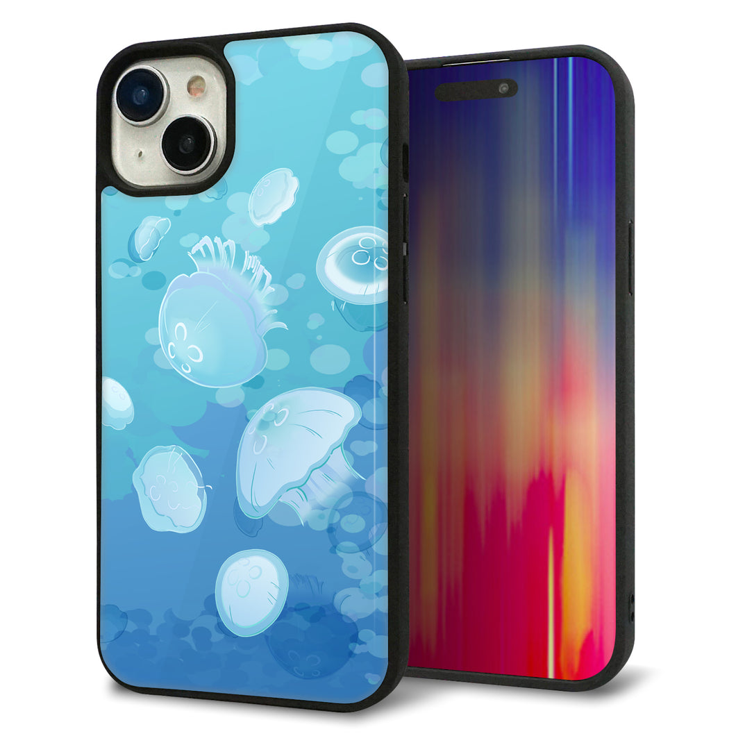 iPhone 15 Plus 強化ガラス&TPUスマホケース ガラプリ【HA262 ポケットアクアリウム ミズクラゲ】