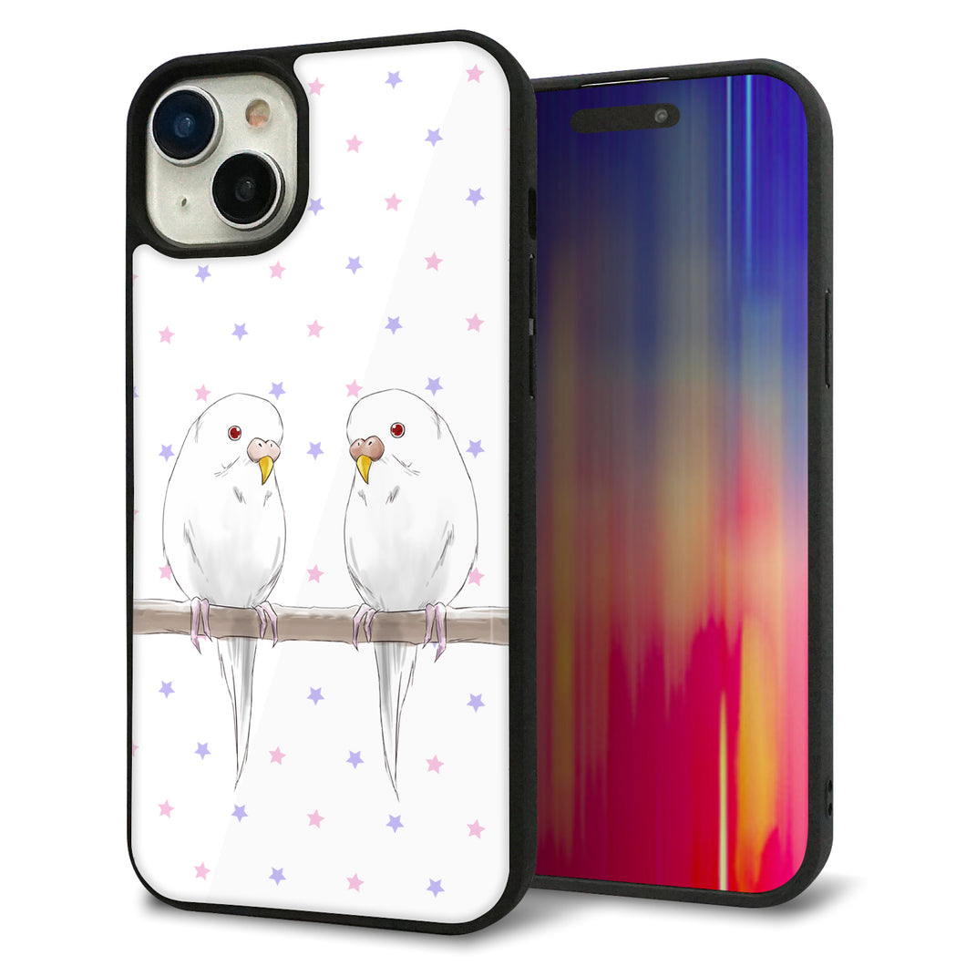 iPhone 15 Plus 強化ガラス&TPUスマホケース ガラプリ【HA273 インコイノ スター】