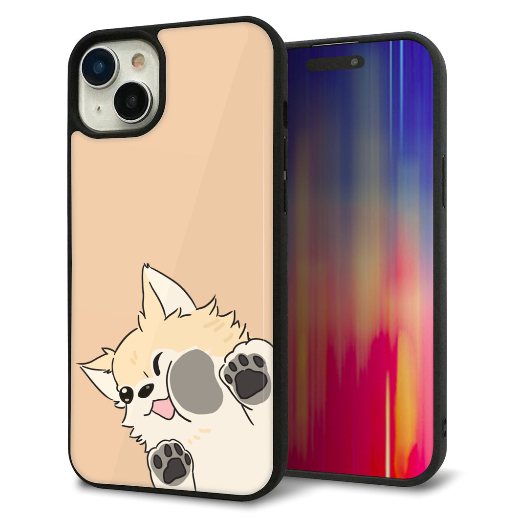 iPhone 15 Plus 強化ガラス&TPUスマホケース ガラプリ【HA292 むぎゅっとチワワ】
