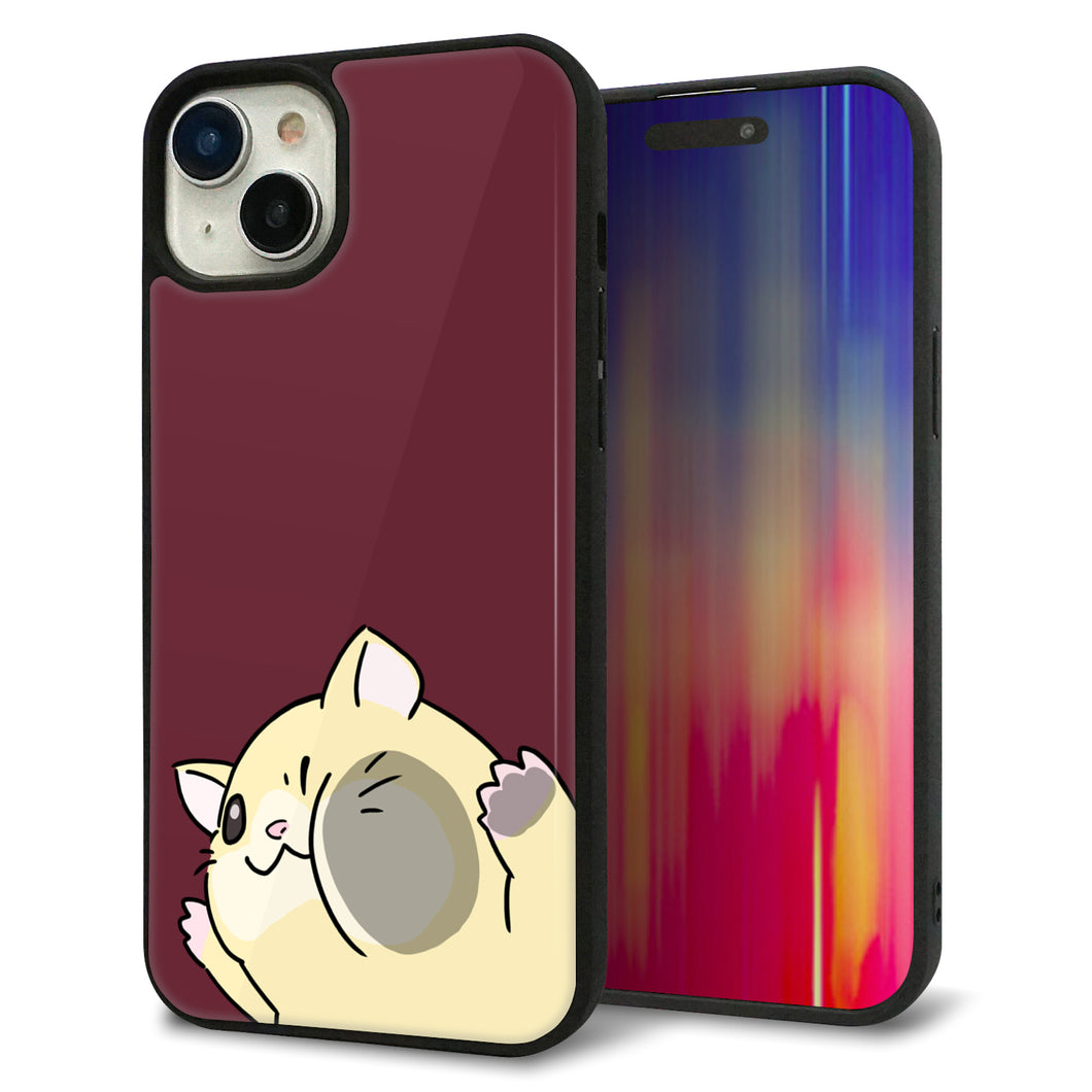 iPhone 15 Plus 強化ガラス&TPUスマホケース ガラプリ【HA296 むぎゅっとキンクマ】