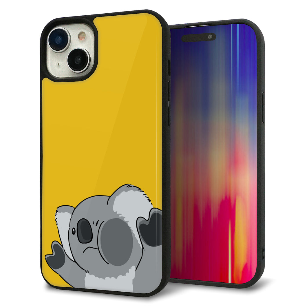 iPhone 15 Plus 強化ガラス&TPUスマホケース ガラプリ【HA301 むぎゅっとコアラ】