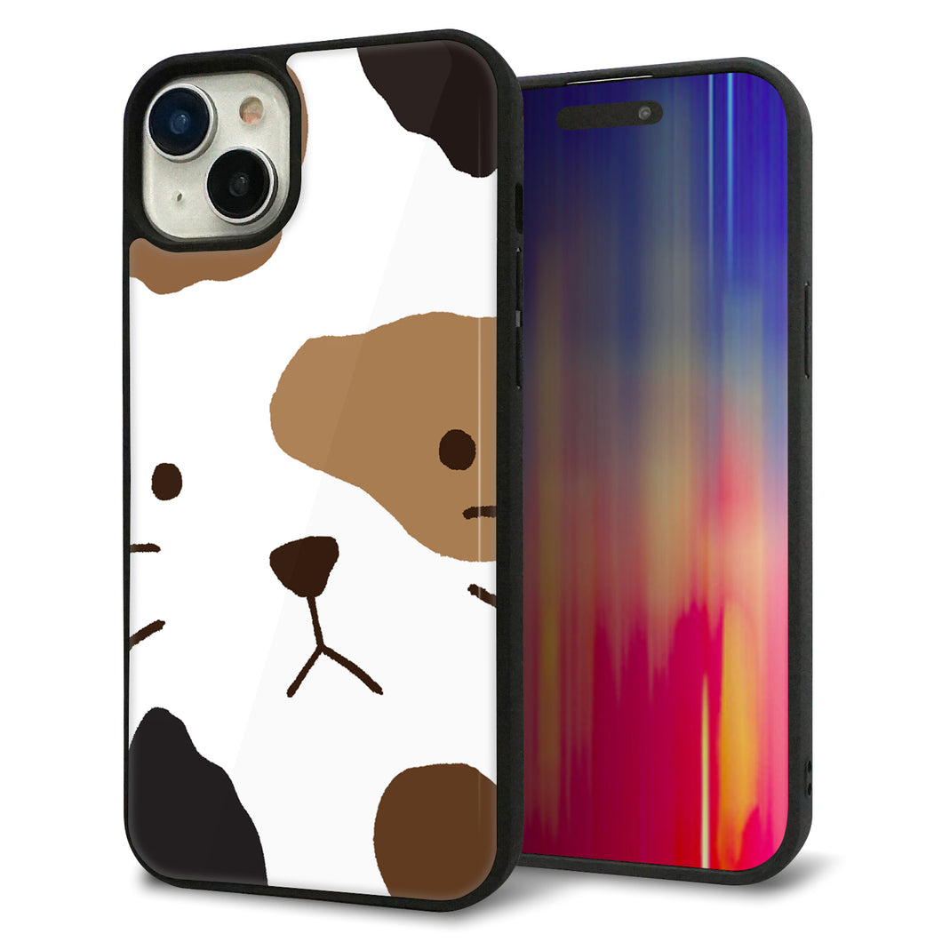 iPhone 15 Plus 強化ガラス&TPUスマホケース ガラプリ【IA801 みけ】