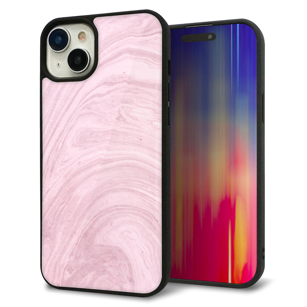 iPhone 15 Plus 強化ガラス&TPUスマホケース ガラプリ【KM873 大理石ラベンダー】