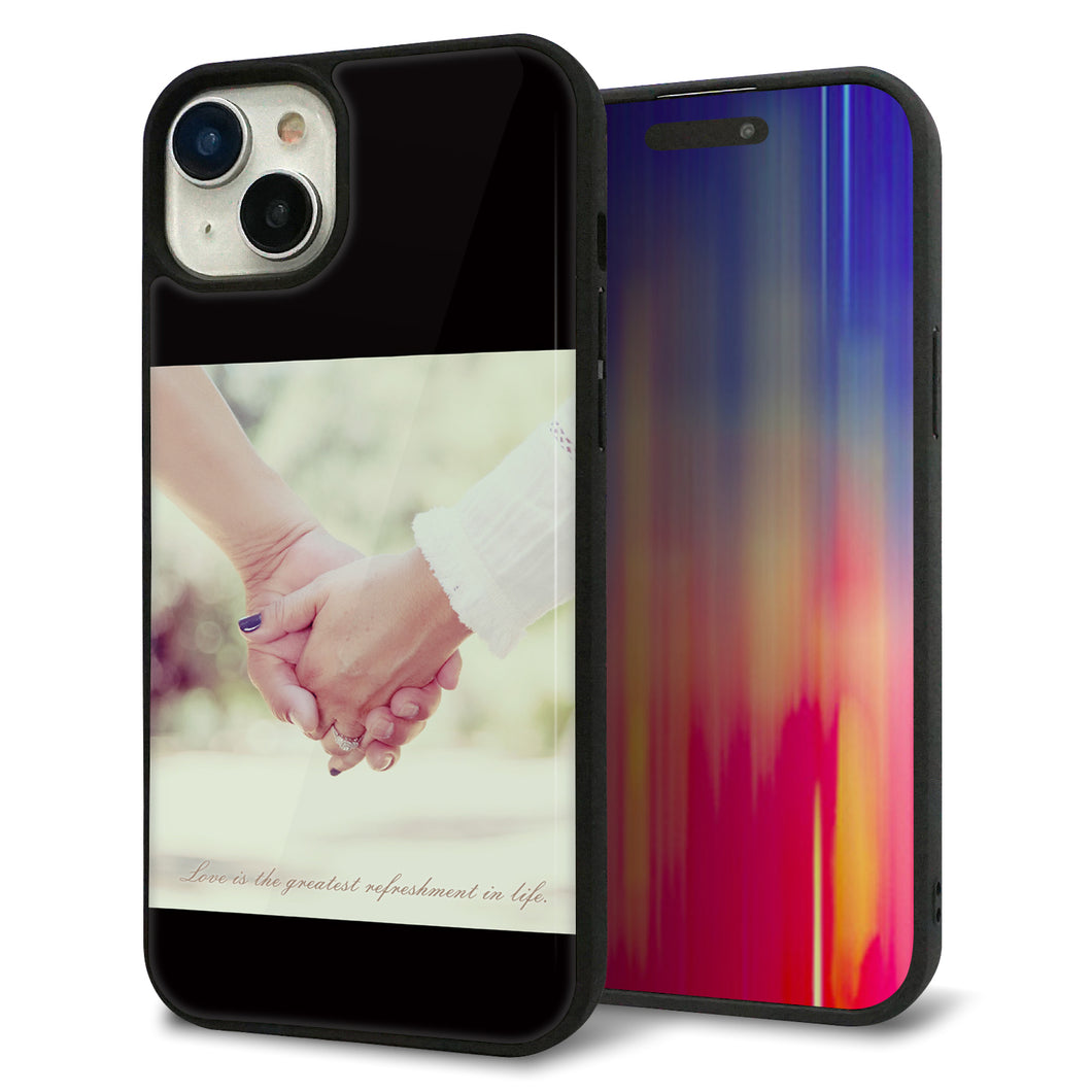 iPhone 15 Plus 強化ガラス&TPUスマホケース ガラプリ【KM875 カップル】