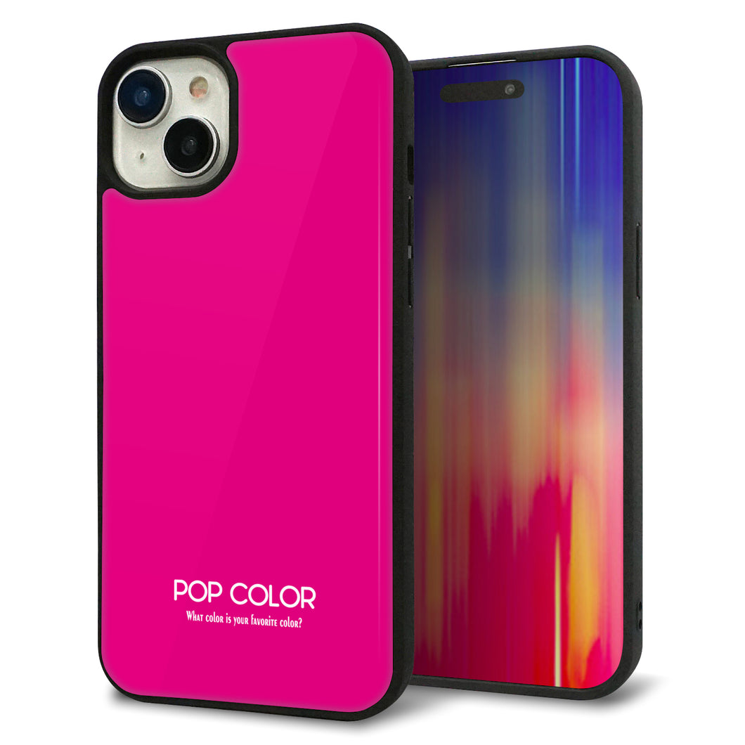 iPhone 15 Plus 強化ガラス&TPUスマホケース ガラプリ【KM910 ポップカラー(ピンク)】