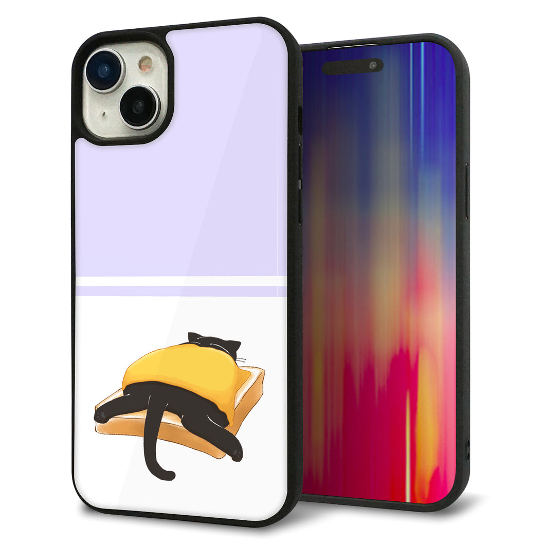 iPhone 15 Plus 強化ガラス&TPUスマホケース ガラプリ【KM962 チーズ】
