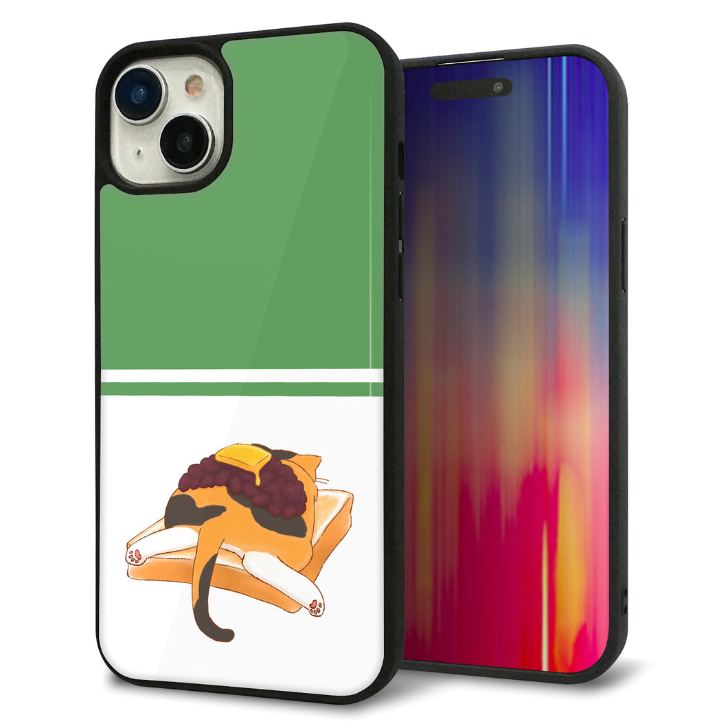 iPhone 15 Plus 強化ガラス&TPUスマホケース ガラプリ【KM963 あずき】