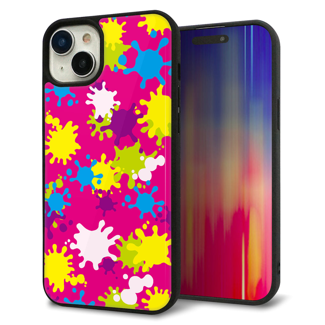 iPhone 15 Plus 強化ガラス&TPUスマホケース ガラプリ【MA876 ペイントピンク】
