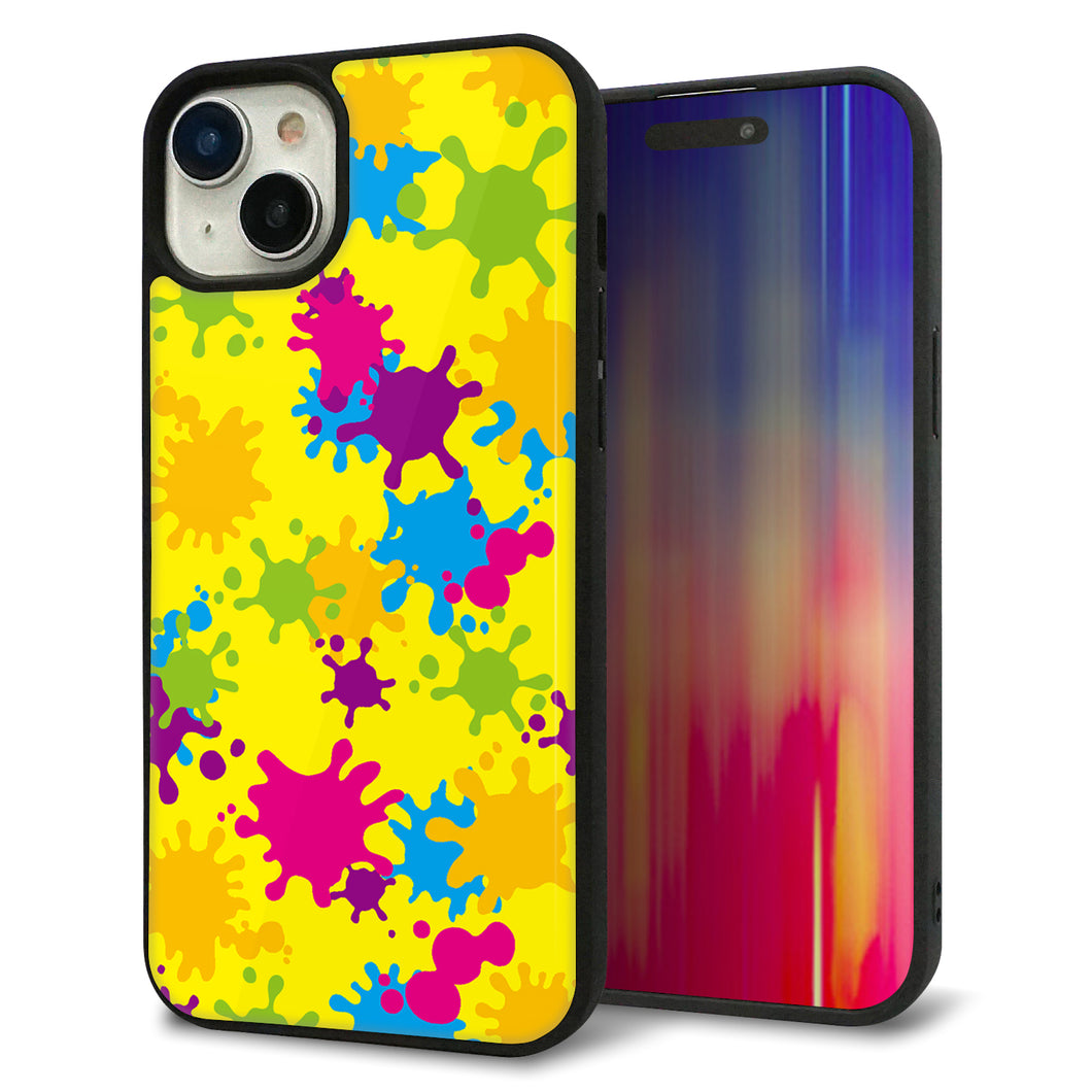 iPhone 15 Plus 強化ガラス&TPUスマホケース ガラプリ【MA879 ペイントイエロー】
