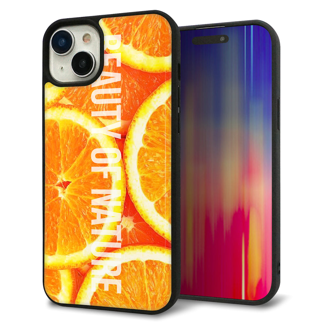 iPhone 15 Plus 強化ガラス&TPUスマホケース ガラプリ【MA882 オレンジ】