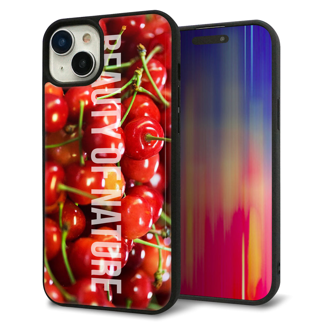 iPhone 15 Plus 強化ガラス&TPUスマホケース ガラプリ【MA883 チェリー】