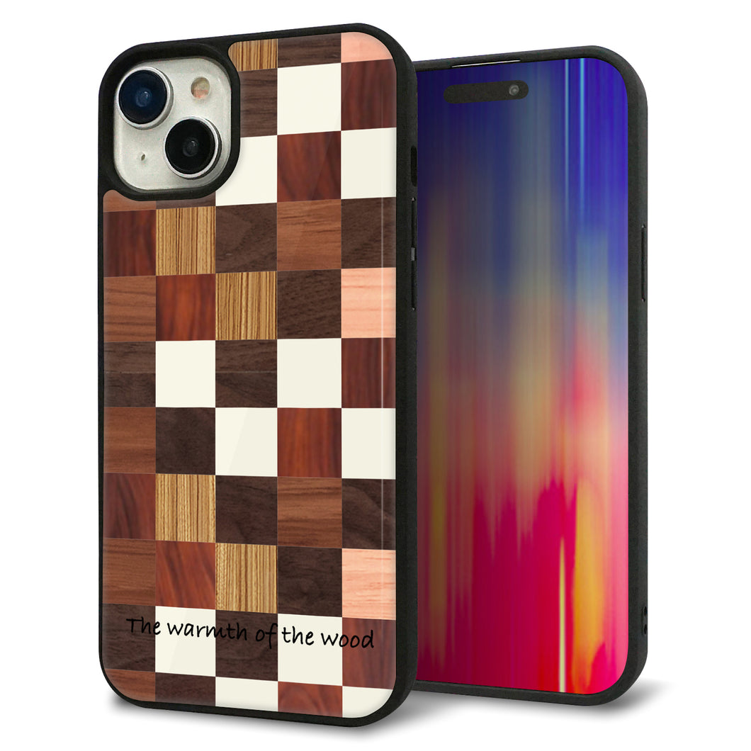 iPhone 15 Plus 強化ガラス&TPUスマホケース ガラプリ【MA929 寄木細工 チェッカー】