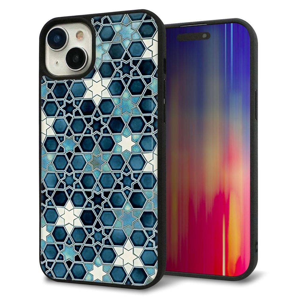 iPhone 15 Plus 強化ガラス&TPUスマホケース ガラプリ【MA955 パターン柄 C】