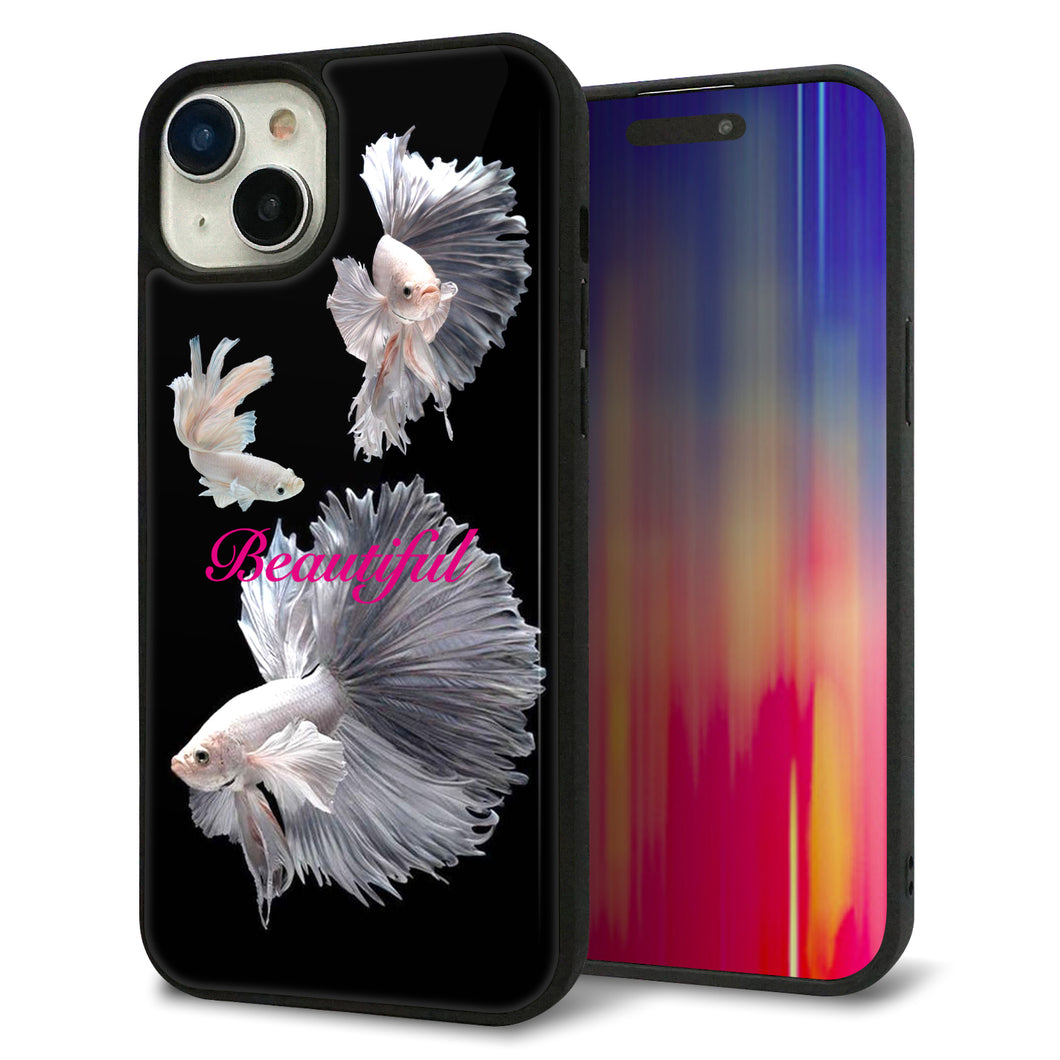 iPhone 15 Plus 強化ガラス&TPUスマホケース ガラプリ【MA957 金魚 B】