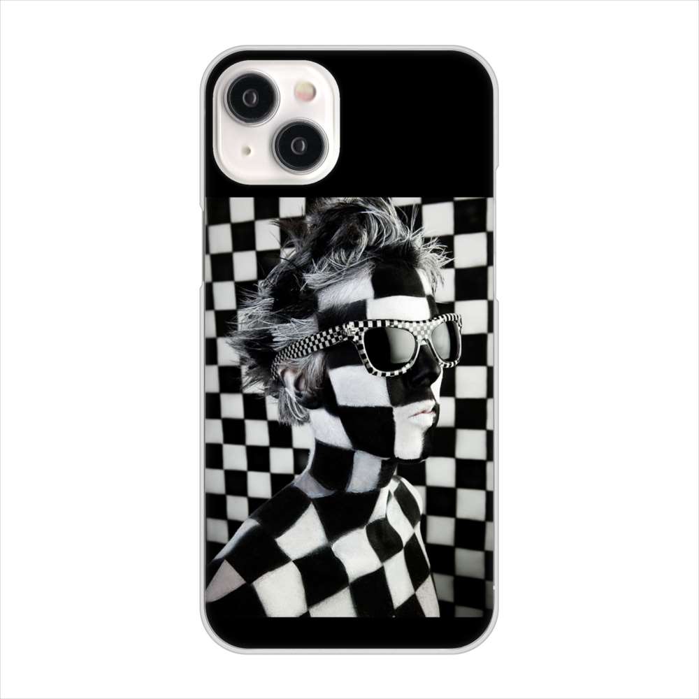 iPhone 15 Plus 357 bk&wh ハードケース 背面印刷