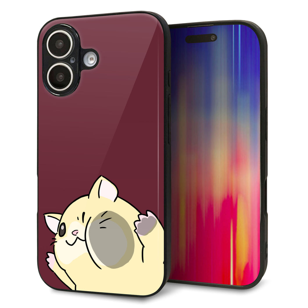 iPhone 16 強化ガラス&TPUスマホケース ガラプリ【HA296 むぎゅっとキンクマ】