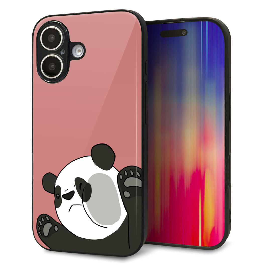 iPhone 16 強化ガラス&TPUスマホケース ガラプリ【HA300 むぎゅっとパンダ】