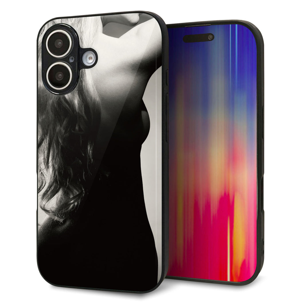 iPhone 16 強化ガラス&TPUスマホケース ガラプリ【KM890 バックスタイル】