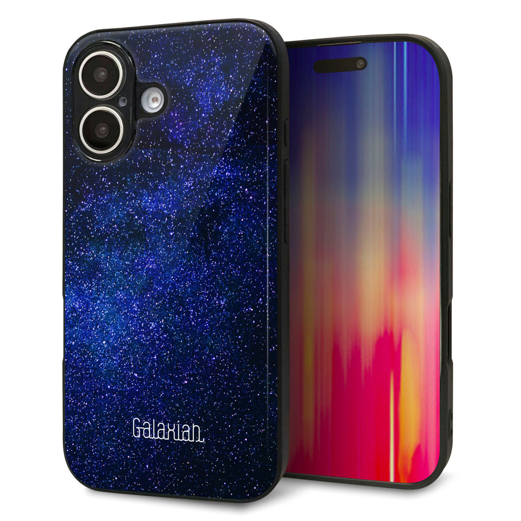 iPhone 16 強化ガラス&TPUスマホケース ガラプリ【KM924 Galaxias Blue】