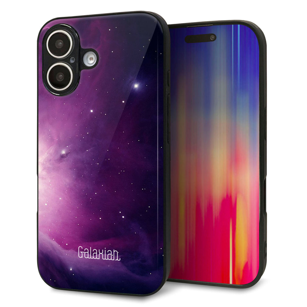 iPhone 16 強化ガラス&TPUスマホケース ガラプリ【KM925 Galaxias Purple】