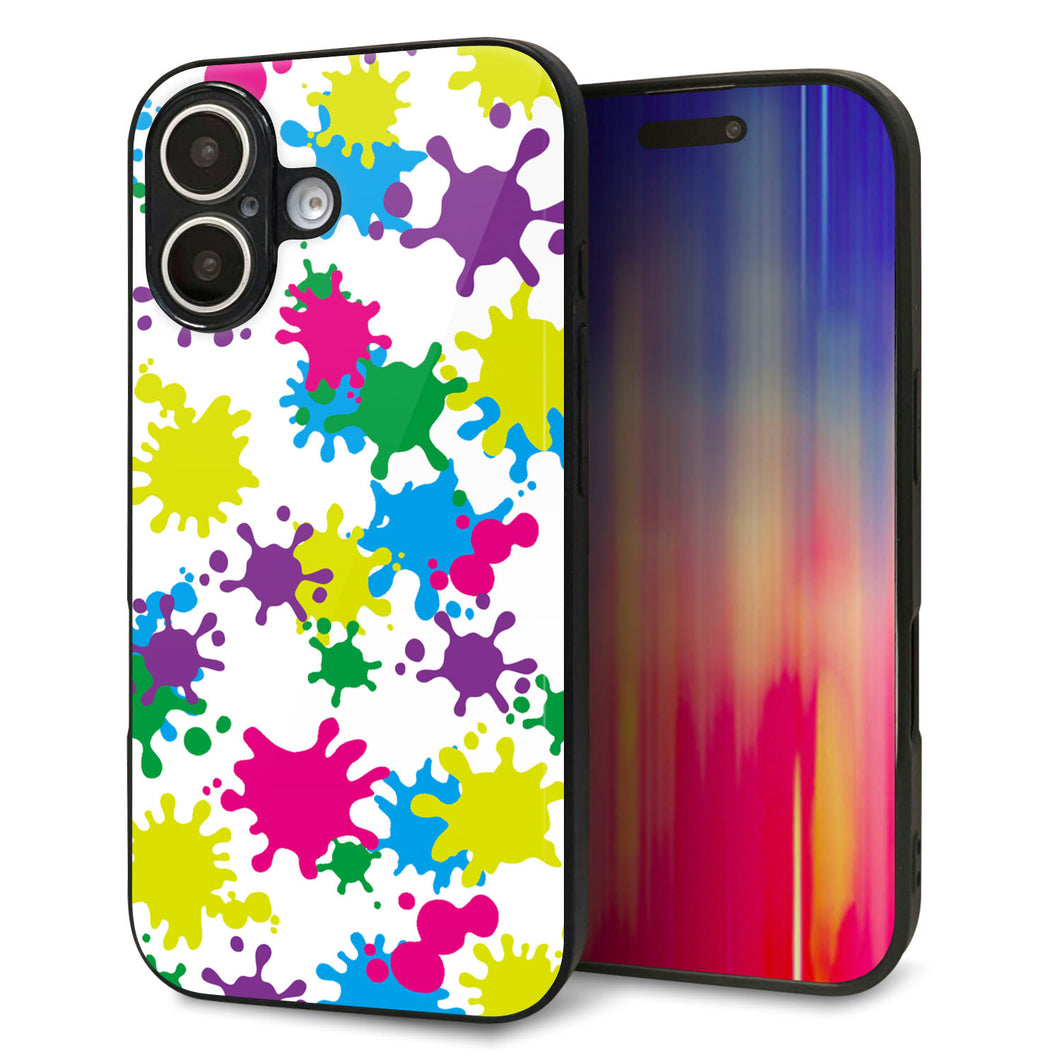 iPhone 16 強化ガラス&TPUスマホケース ガラプリ【MA878 ペイントホワイト】