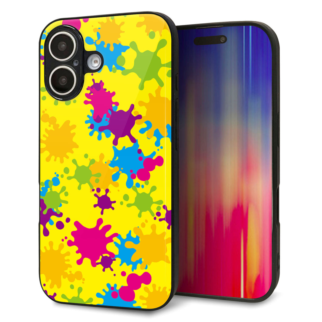 iPhone 16 強化ガラス&TPUスマホケース ガラプリ【MA879 ペイントイエロー】