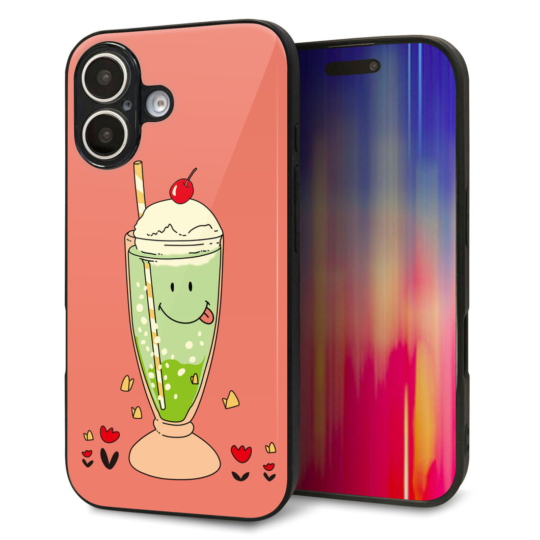 iPhone 16 強化ガラス&TPUスマホケース ガラプリ【MA900 クリームソーダ】