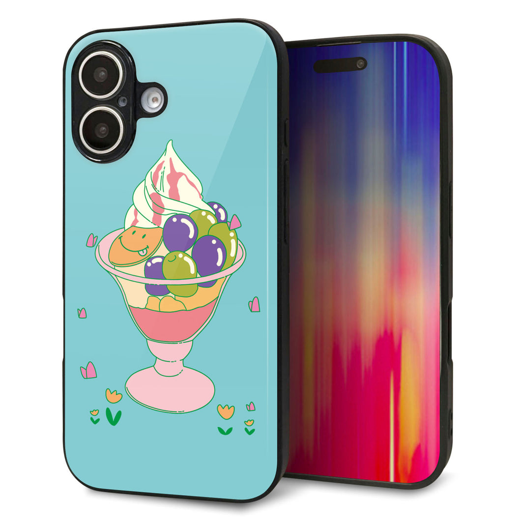 iPhone 16 強化ガラス&TPUスマホケース ガラプリ【MA905 マスカットパフェ】