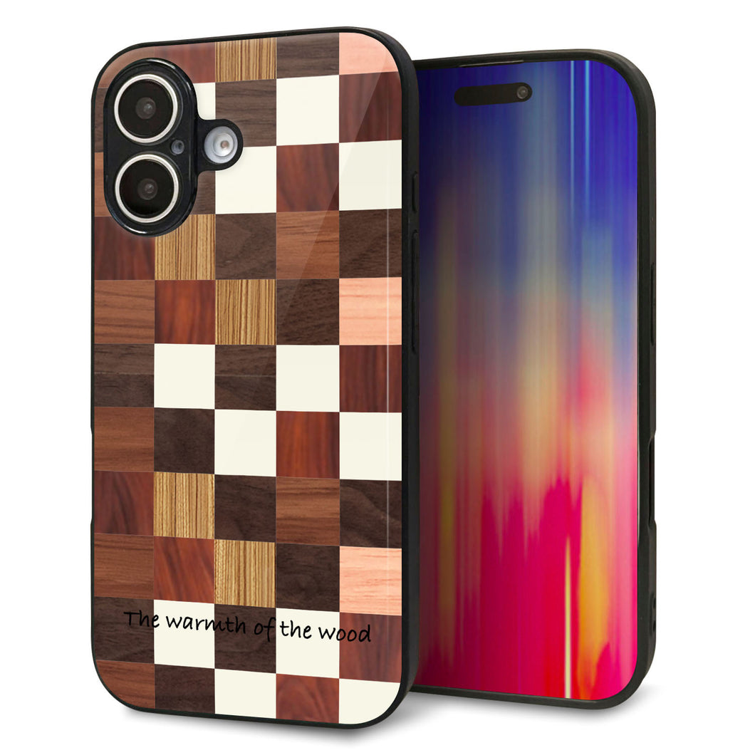 iPhone 16 強化ガラス&TPUスマホケース ガラプリ【MA929 寄木細工 チェッカー】