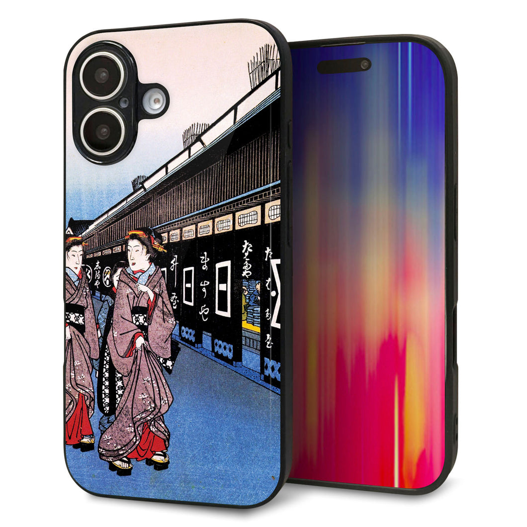 iPhone 16 強化ガラス&TPUスマホケース ガラプリ【MA966 花魁 B】