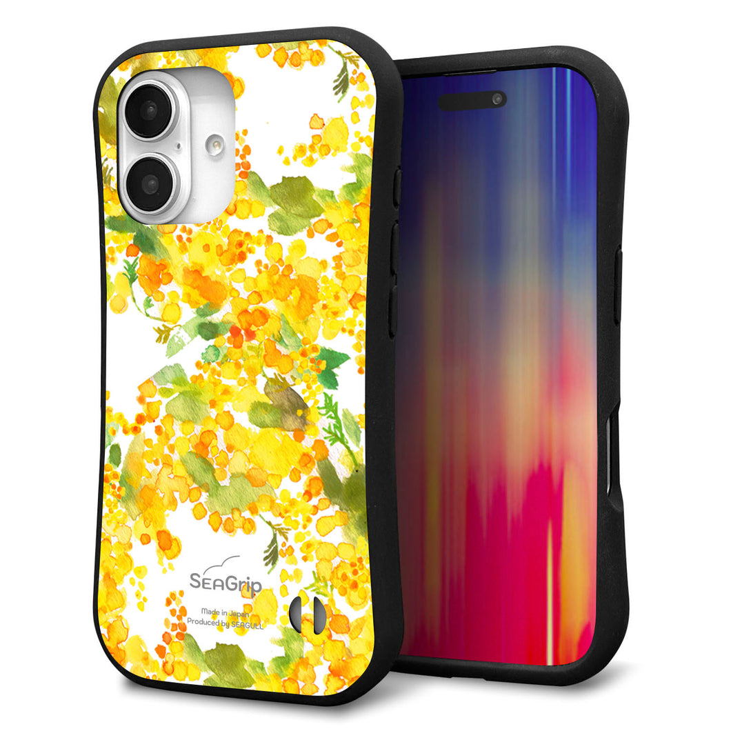 iPhone 16 スマホケース 「SEA Grip」 グリップケース Sライン 【MA870 ミモザ】 UV印刷
