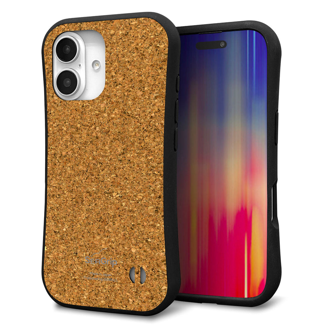 iPhone 16 スマホケース 「SEA Grip」 グリップケース Sライン 【TA023 コルク調】 UV印刷