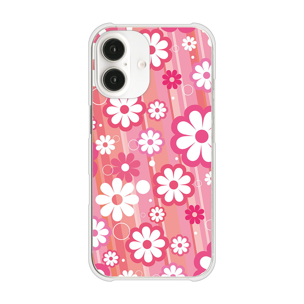 iPhone 16 751 マーガレット(ピンク系) ハードケース 背面印刷