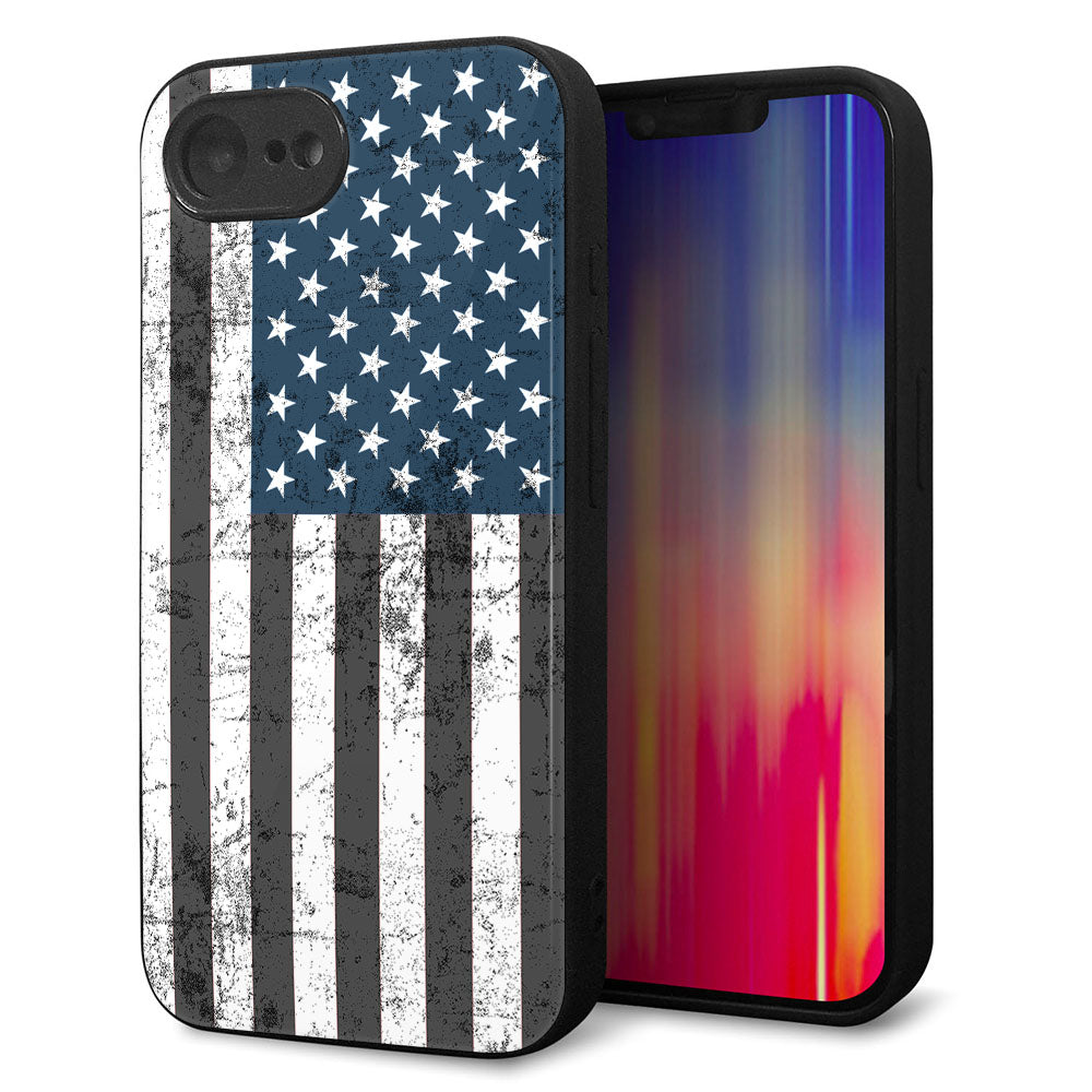 iPhone 16e 強化ガラス&TPUスマホケース ガラプリ【EK864 アメリカンフラッグビンテージ】
