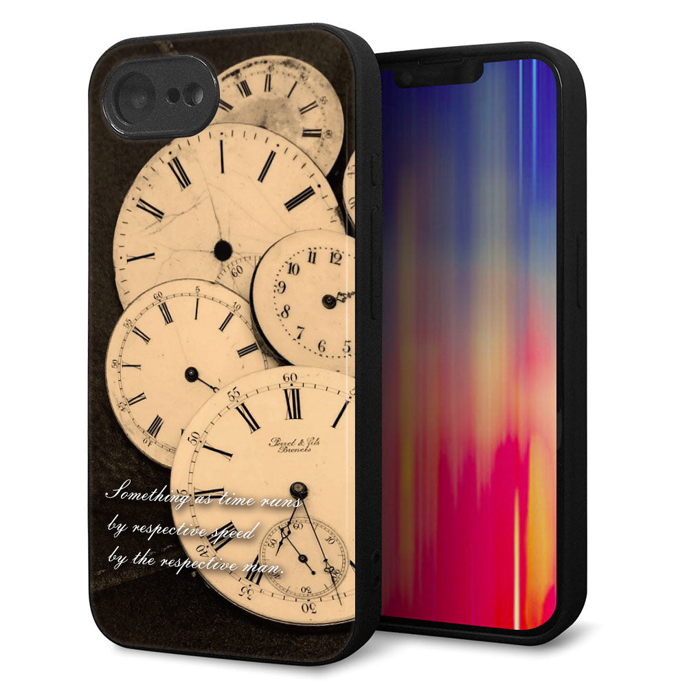 iPhone 16e 強化ガラス&TPUスマホケース ガラプリ【KM874 時計】
