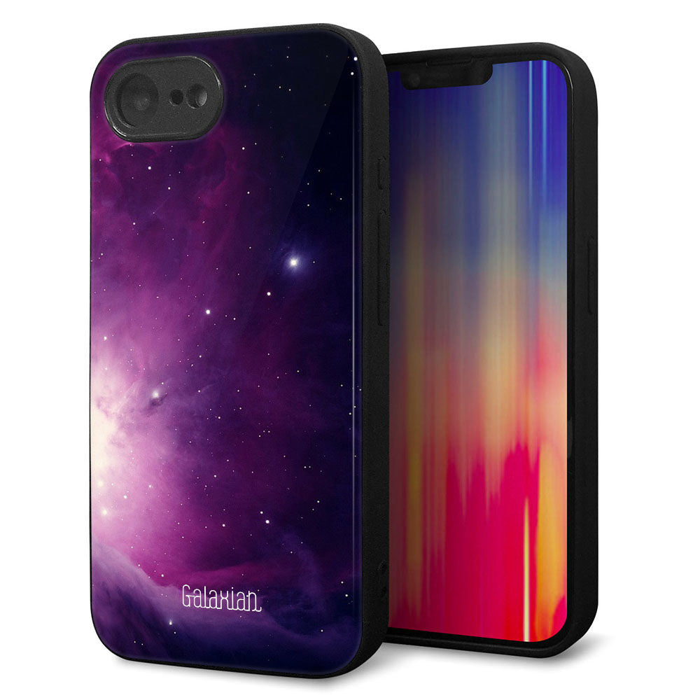 iPhone 16e 強化ガラス&TPUスマホケース ガラプリ【KM925 Galaxias Purple】