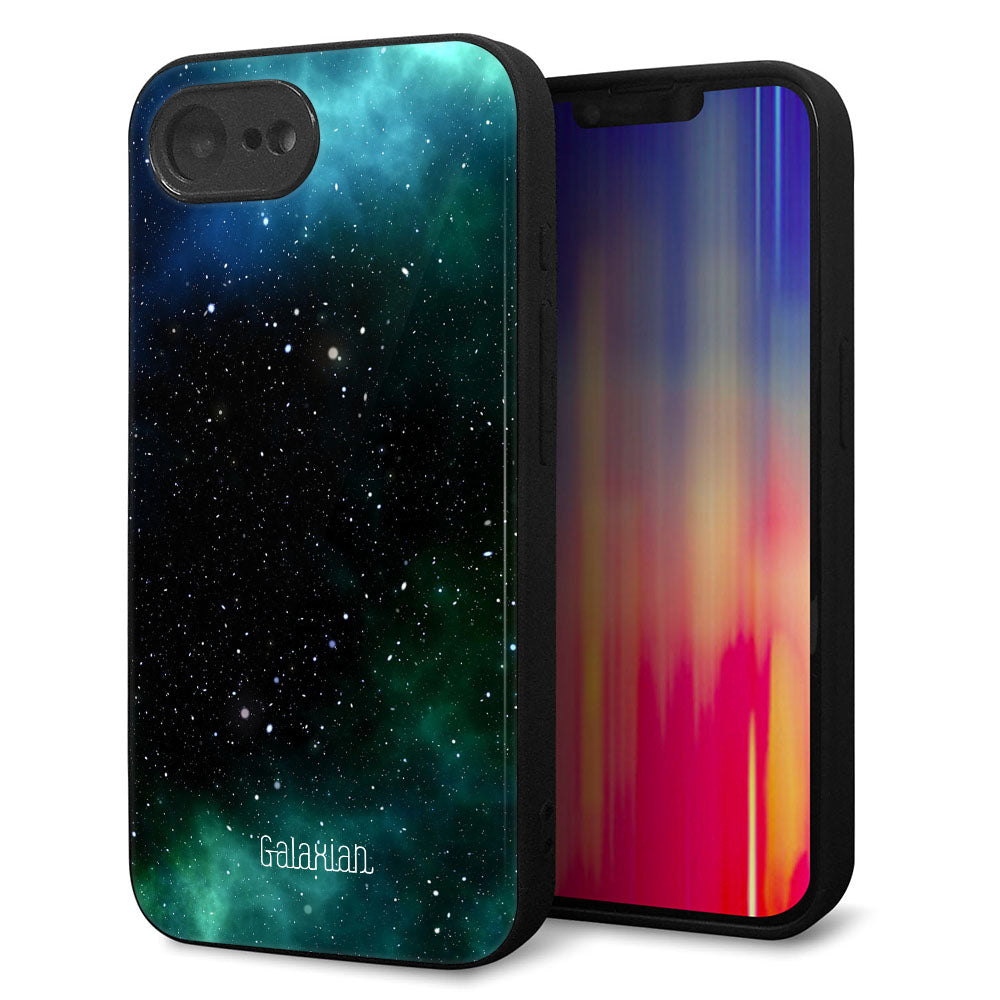 iPhone 16e 強化ガラス&TPUスマホケース ガラプリ【KM927 Galaxias Green】